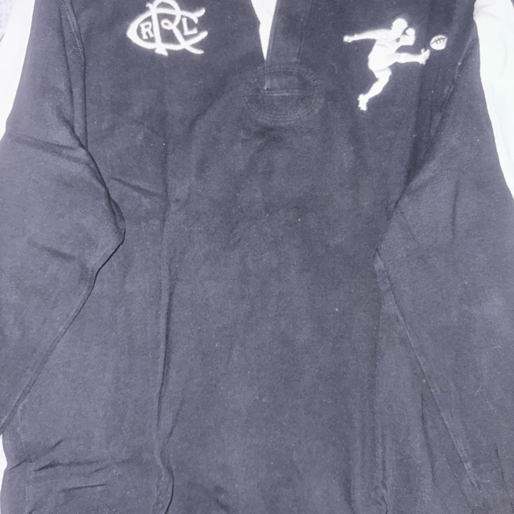 Vintage Black Long Sleeve Polo Shirt
